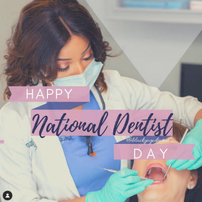 Happy National Dentist Day. Antoinette Liles, DMD performing dental checkup.